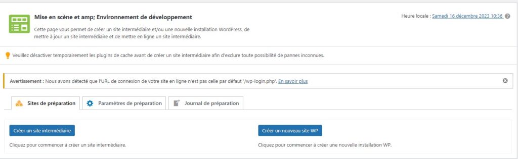 Apercu staging Wp vivid