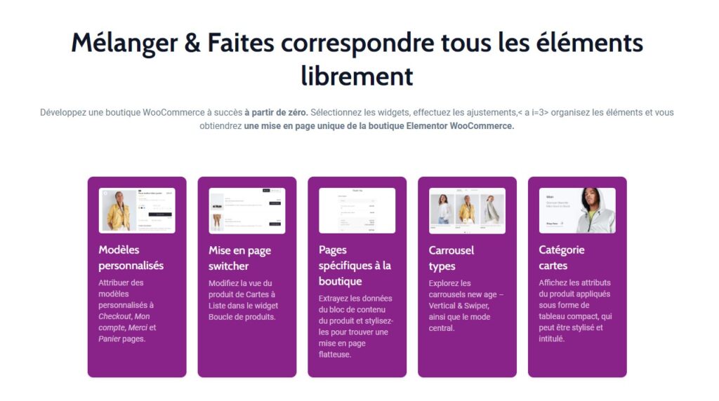 Fonctionnalités Jet Woo Builder