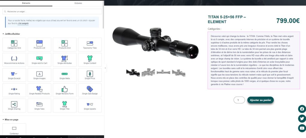 Personnaliser page produit